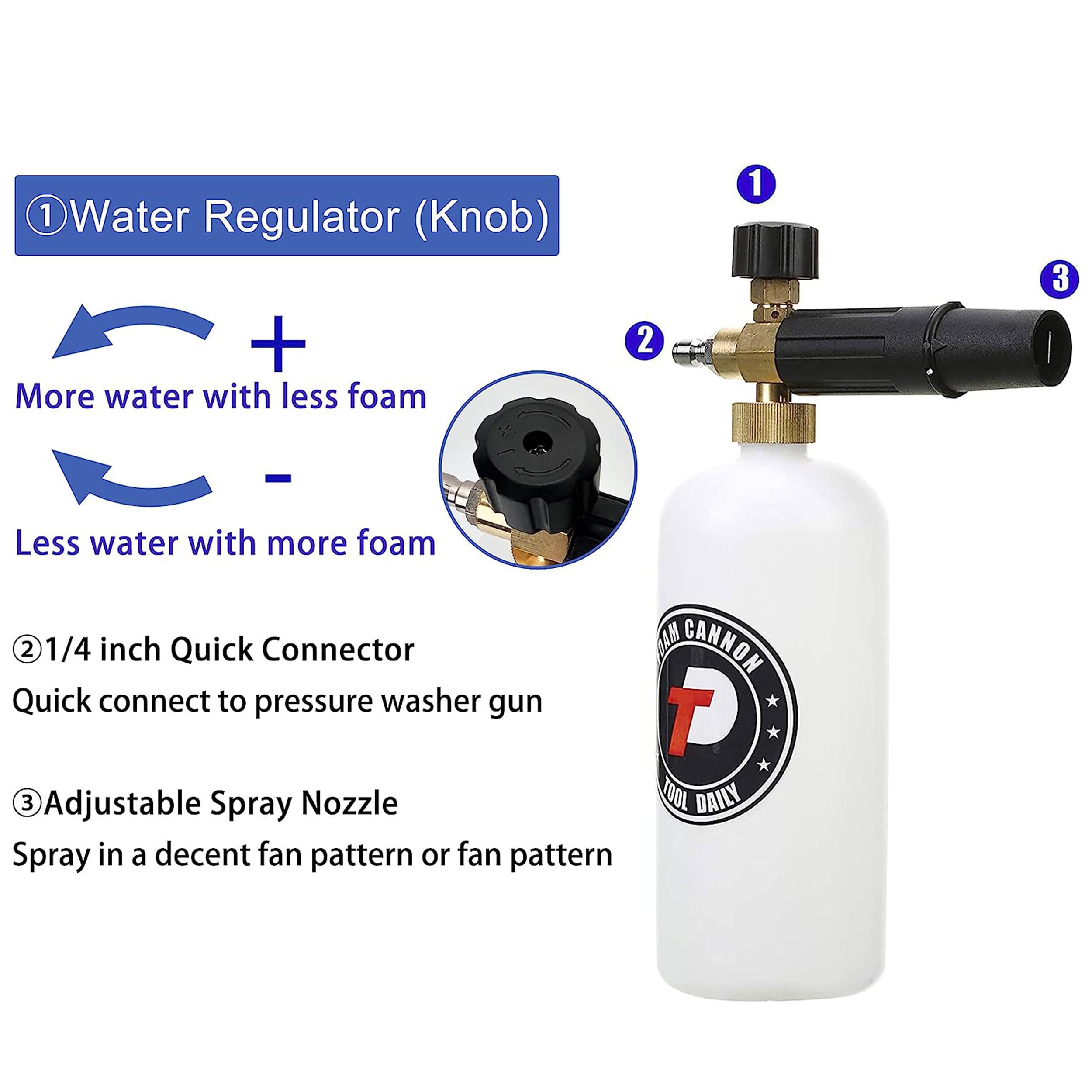 Tool Daily Pressure Washer Gun with foam cannon attached