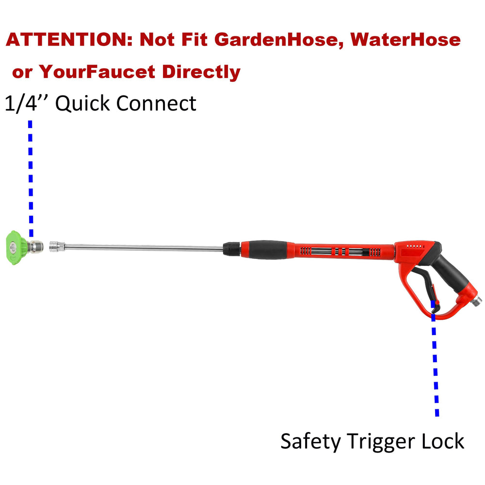 Tool Daily pressure washer gun with replacement wand extension attached