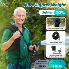 Toolasin 100FT Garden Hose with 10-mode nozzle