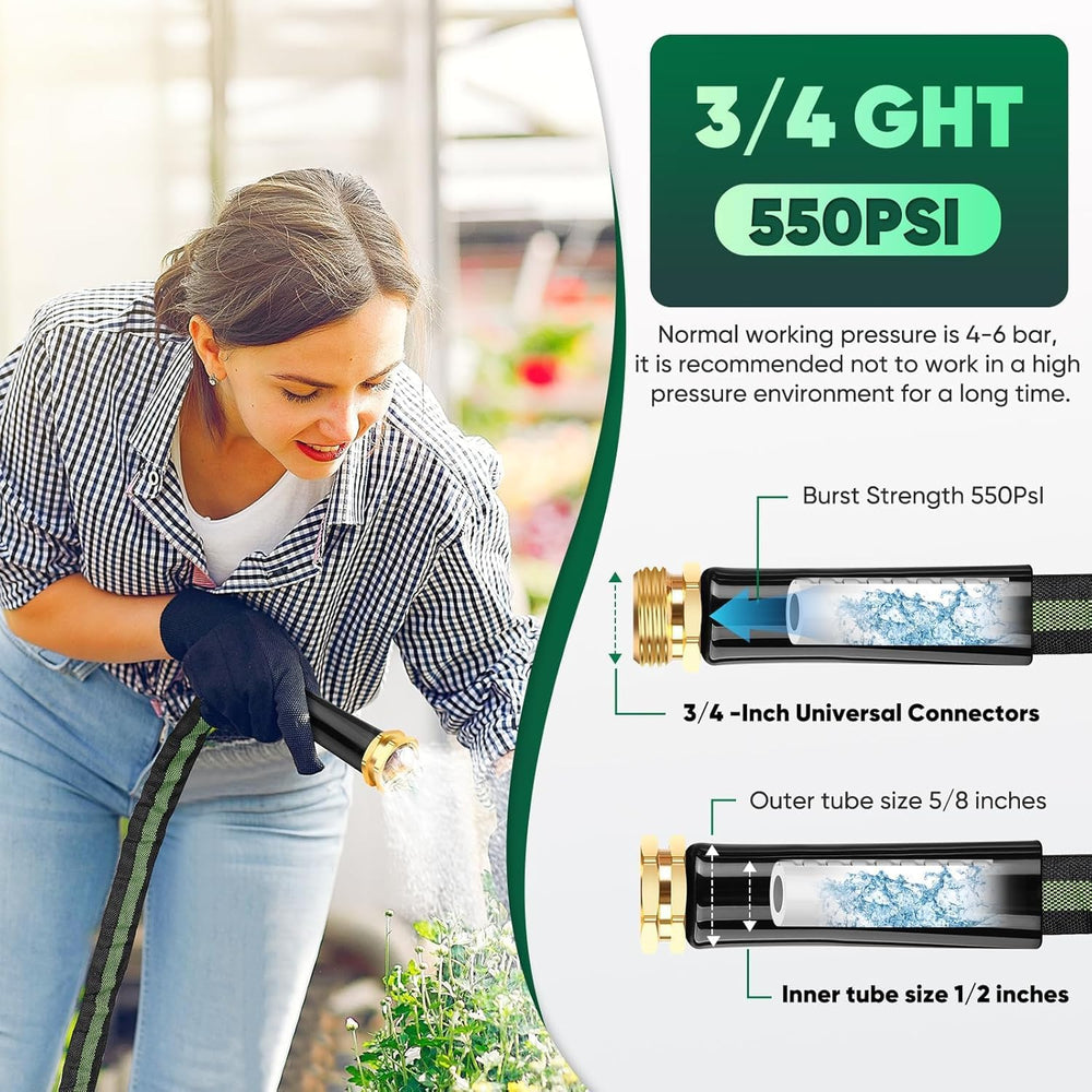 Toolasin Garden Hose 50FT lightweight comparison with rubber hose