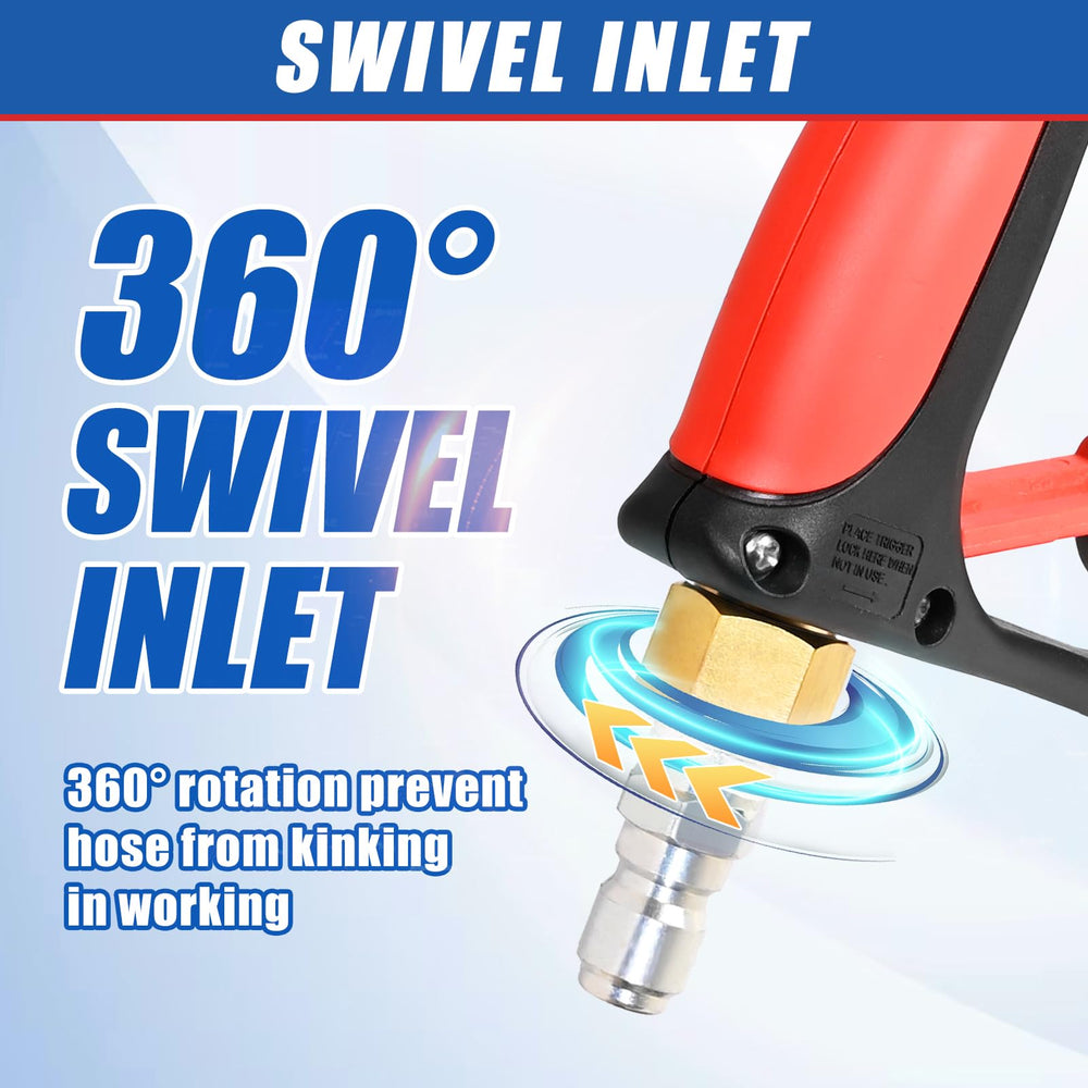 TOOLCY Pressure Washer Gun 360° swivel inlet design