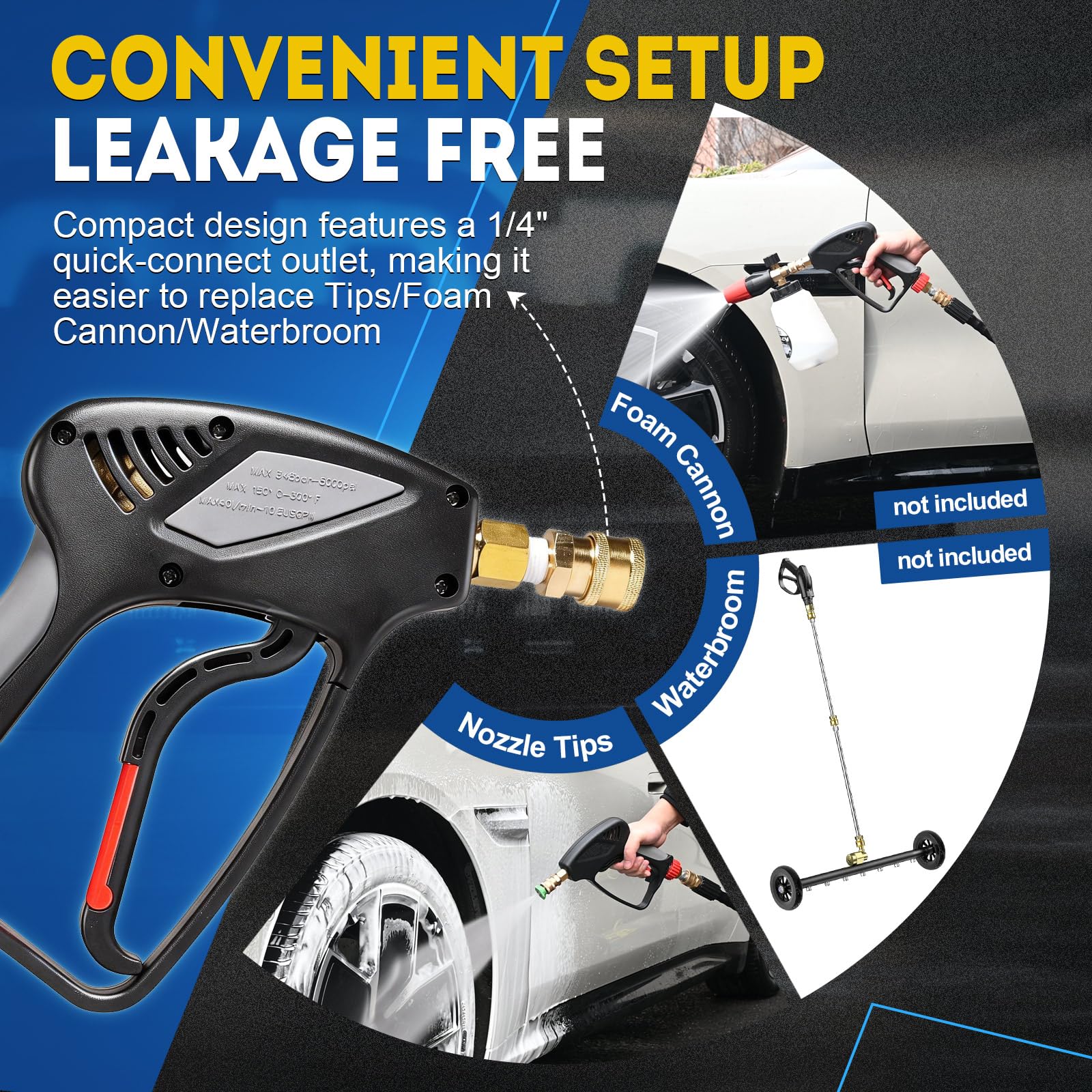 TOOLCY Pro Short Pressure Washer Gun packaging front view