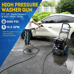 TOOLCY Pro Short Pressure Washer Gun side view with connector