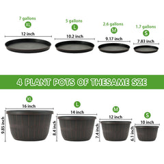 Top view of 12 Inch Quarut planter with drainage holes
