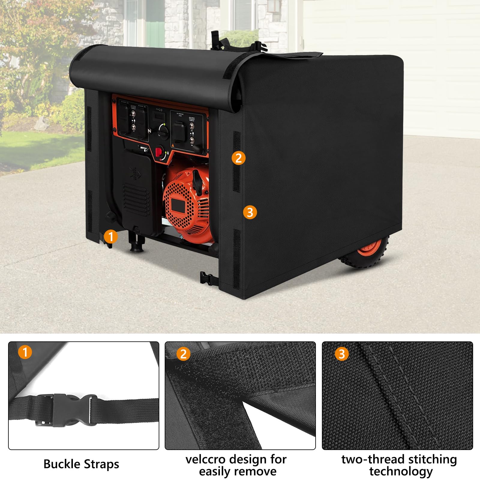 Top view of AKEfit Universal Generator Cover on a generator