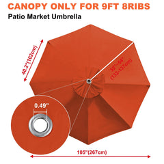 Top view of EliteShade 9FT umbrella canopy cover with air vent