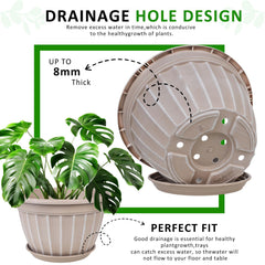 Top view of FGstyle 16-inch plant pot, beige colour