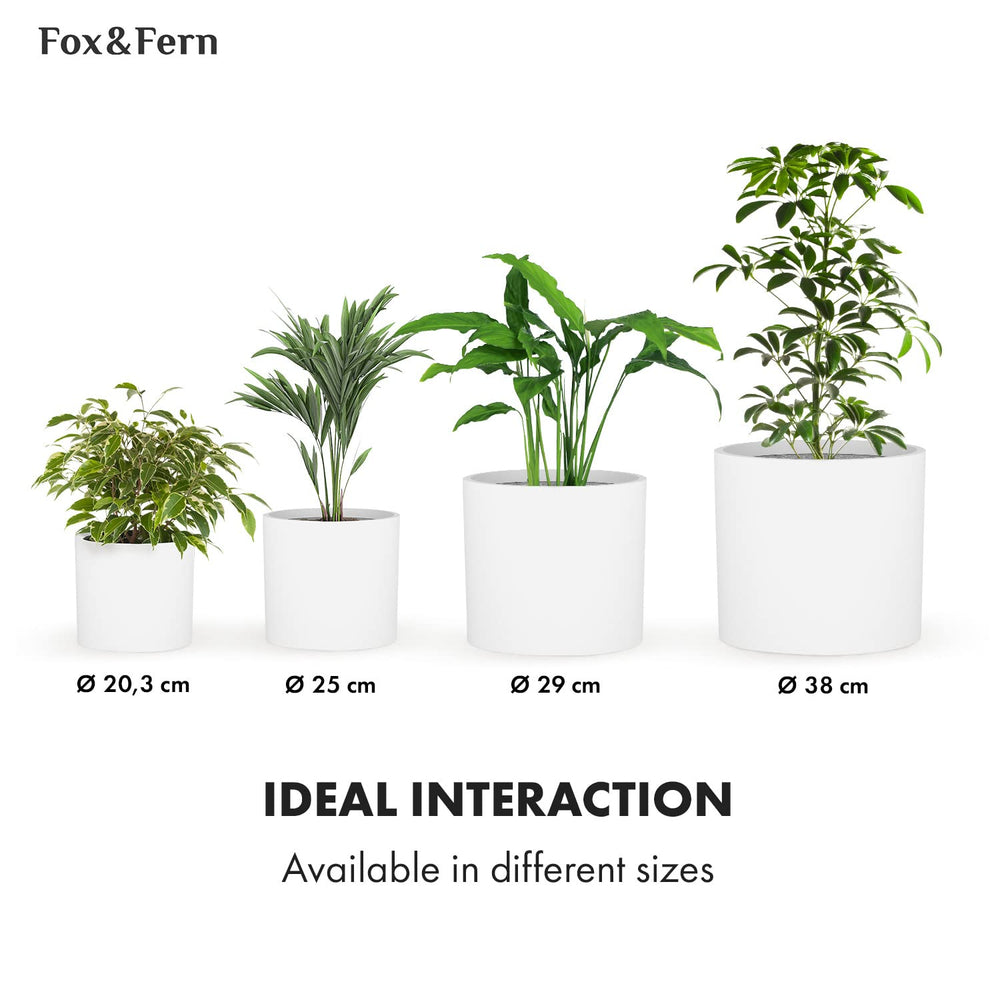 Top view of Fox & Fern Large Planter highlighting matte finish