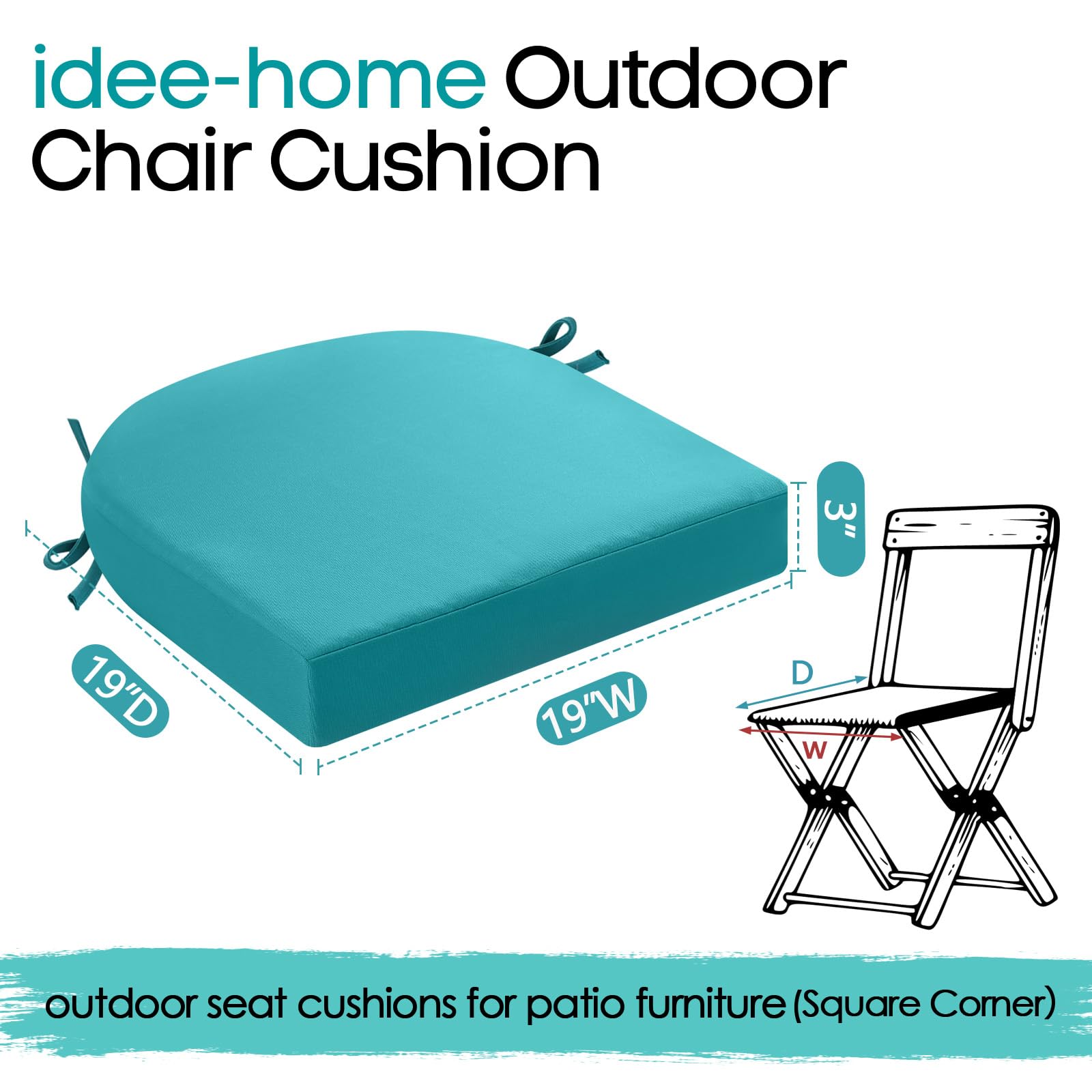 top view of idee-home outdoor chair cushions on outdoor furniture