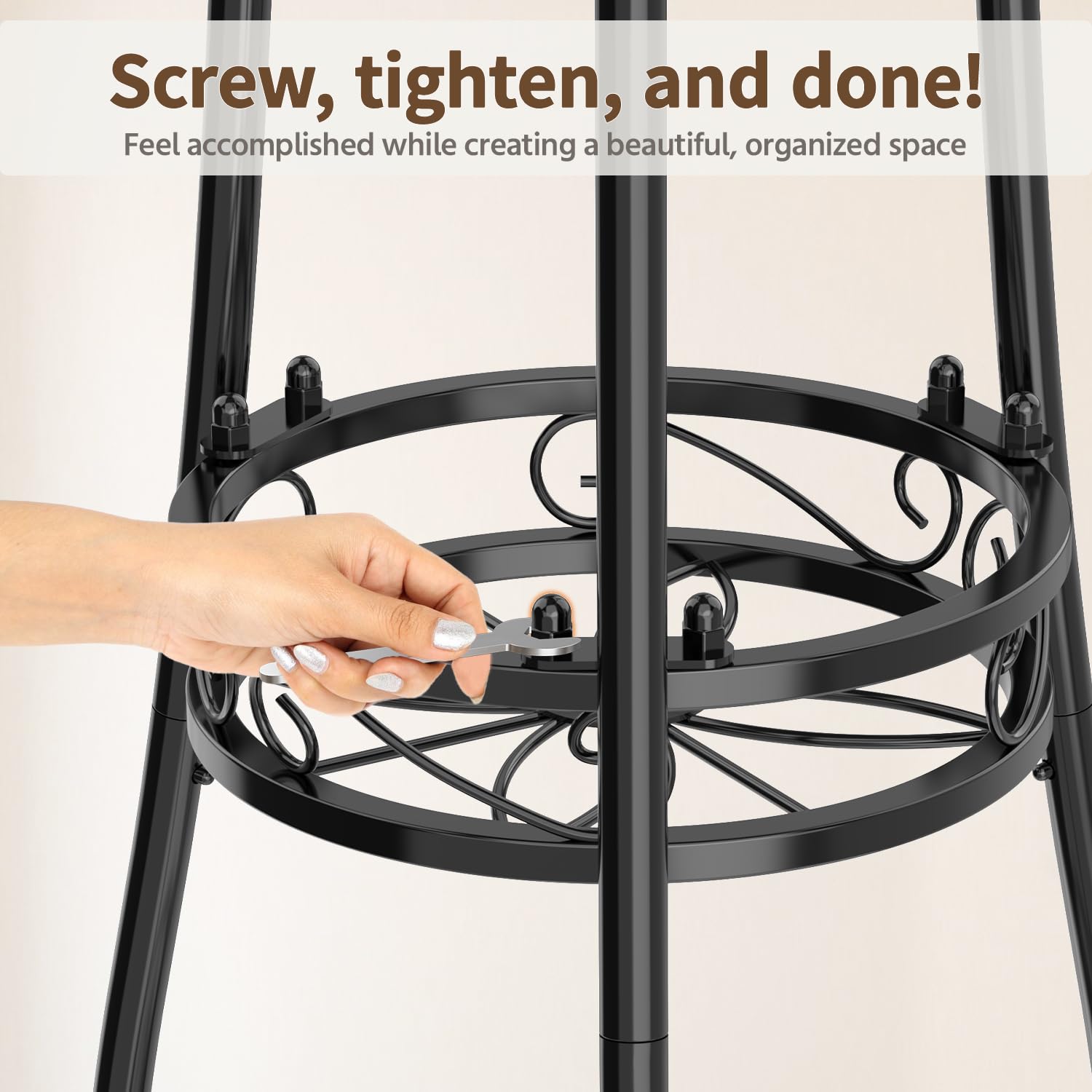 Top view of LASZOLA 3-Tier Metal Corner Plant Stand