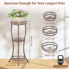 Top view of LASZOLA Metal Plant Stand showing tier spacing