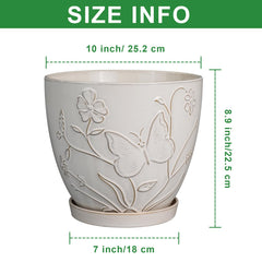 Top view of MPotTo Ceramic Planter Pot showing drainage hole