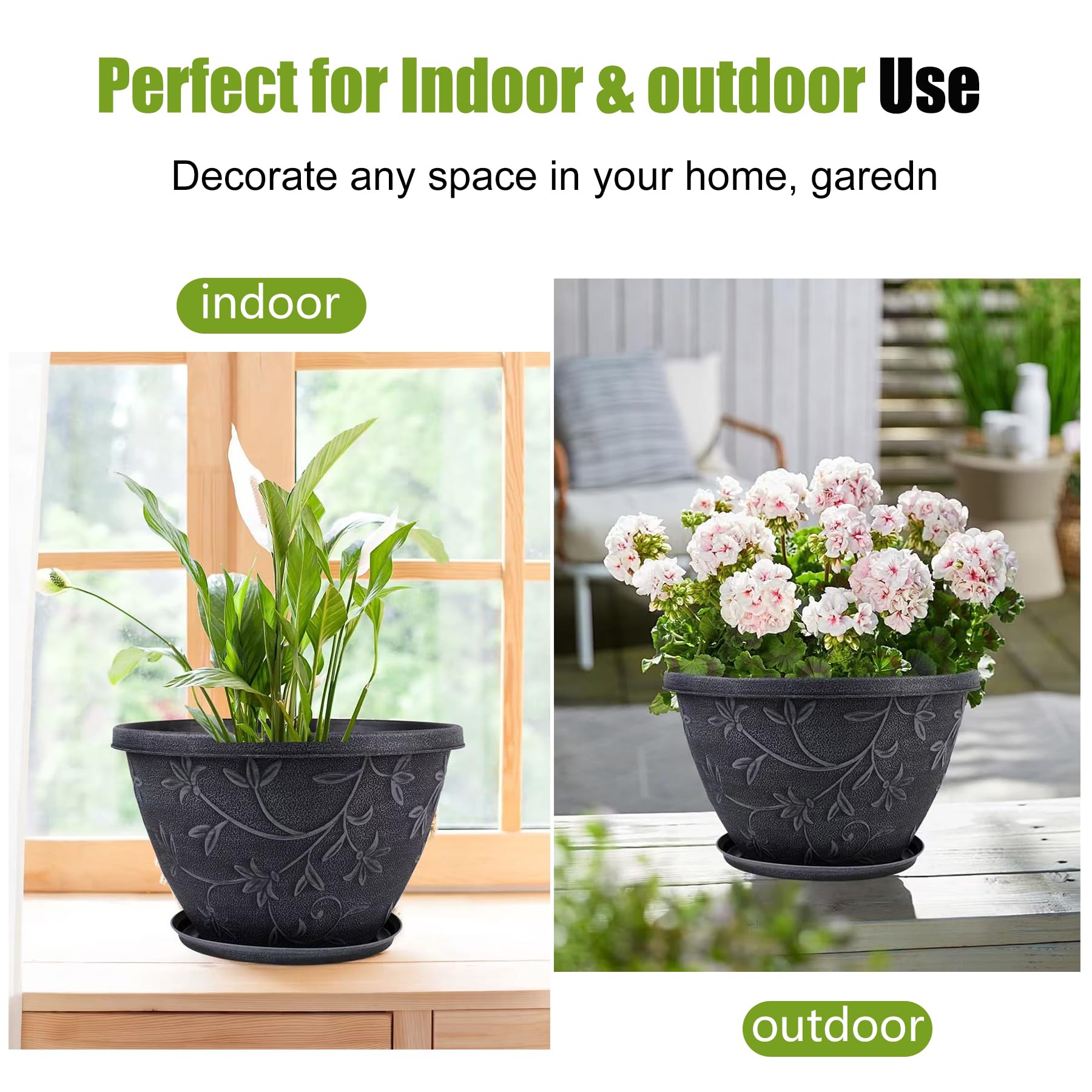 Top view of Nooulap flower pot showcasing drainage holes