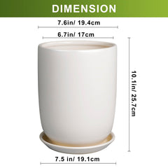 Top view of SUNPOTFOR 8 Inch Ceramic Plant Pot showcasing drainage holes