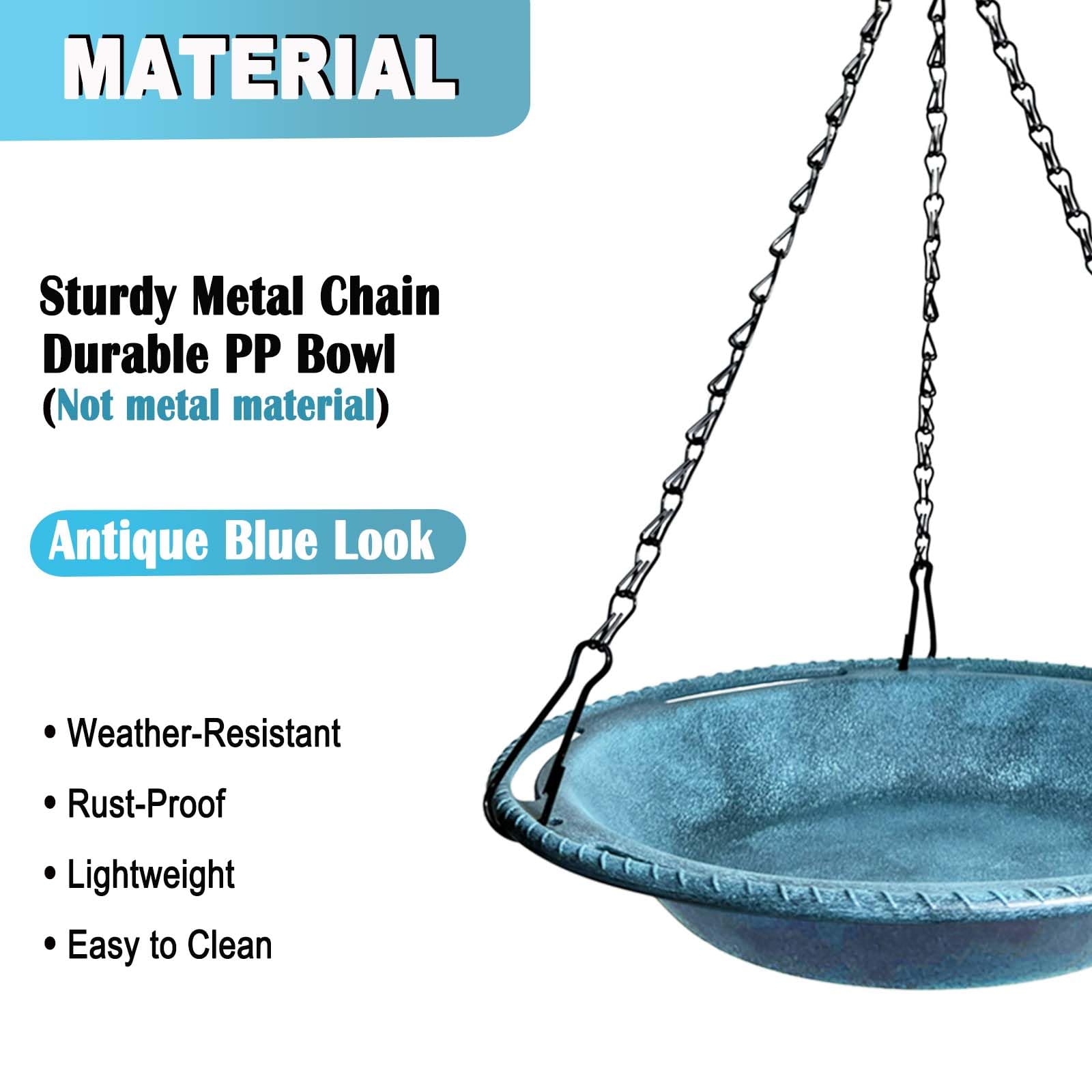 Top view of the VIHSIPR antique blue bird feeder