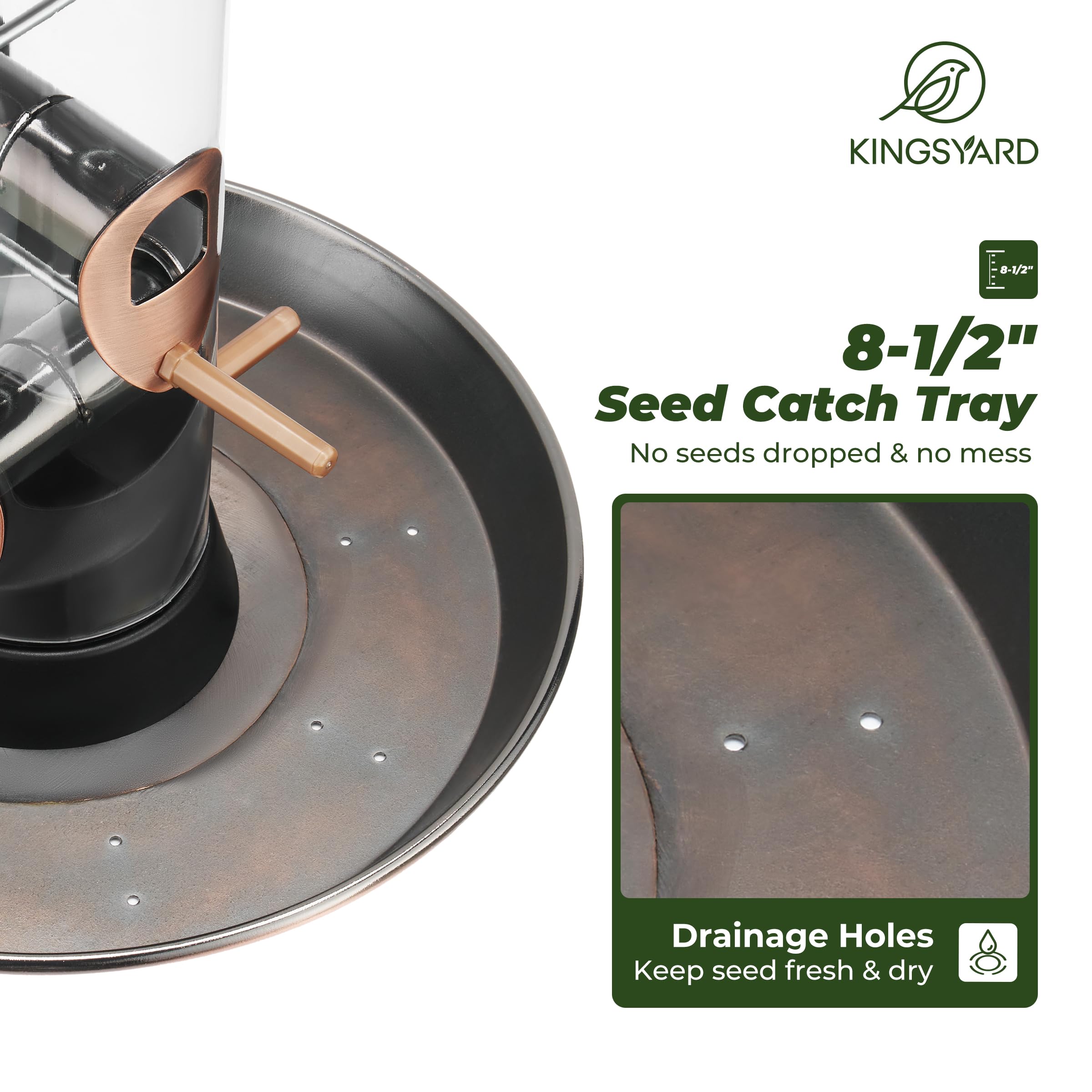 Top view of the weather dome on the Kingsyard feeder