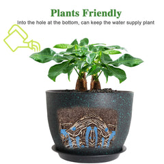 Top view of UOUZ 12-inch plant pot filled with soil