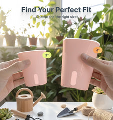 Top view of Vandorelle self-watering pot showing watering port