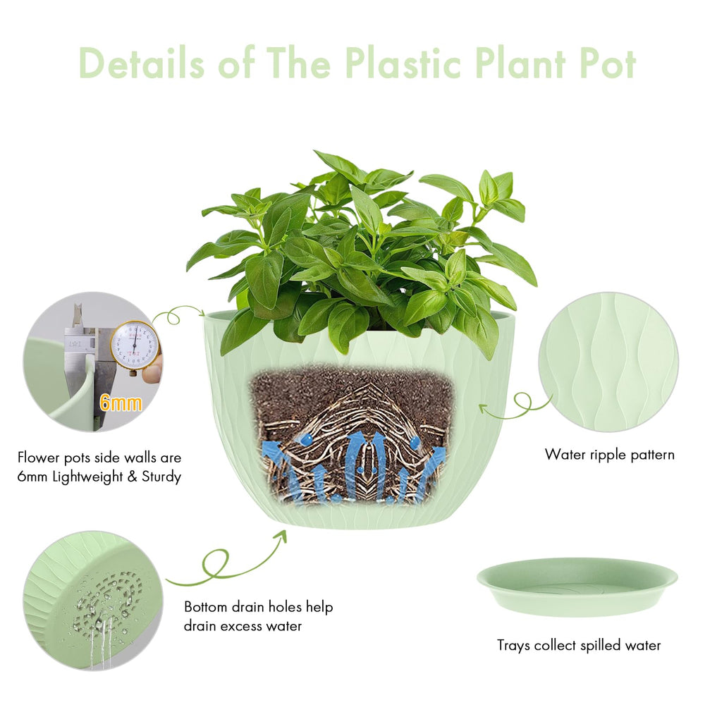 Top view of WSMKSZ 12 inch plant pot showing size and design