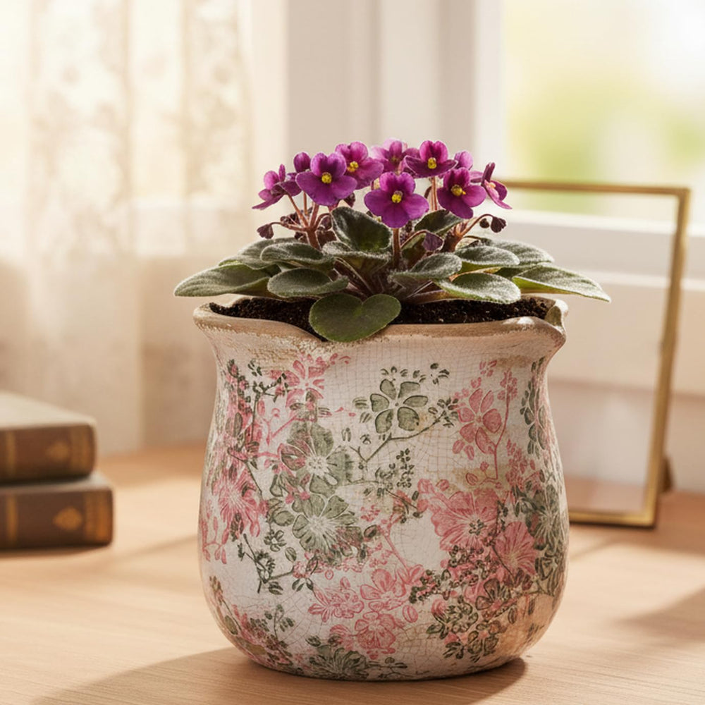 Top view of Xiaan Jiaju pastel meadow ceramic plant pot