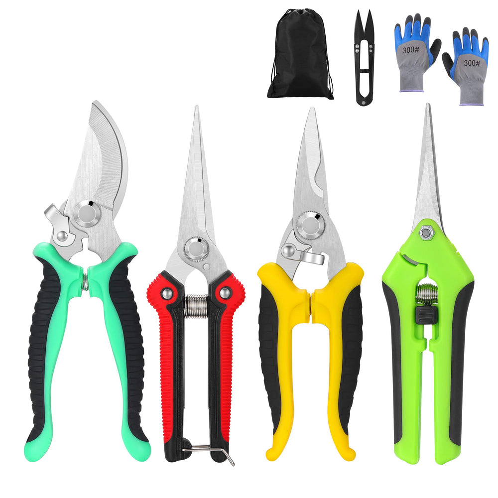Topbooc 5-piece garden pruning shears set with multi-colour handles
