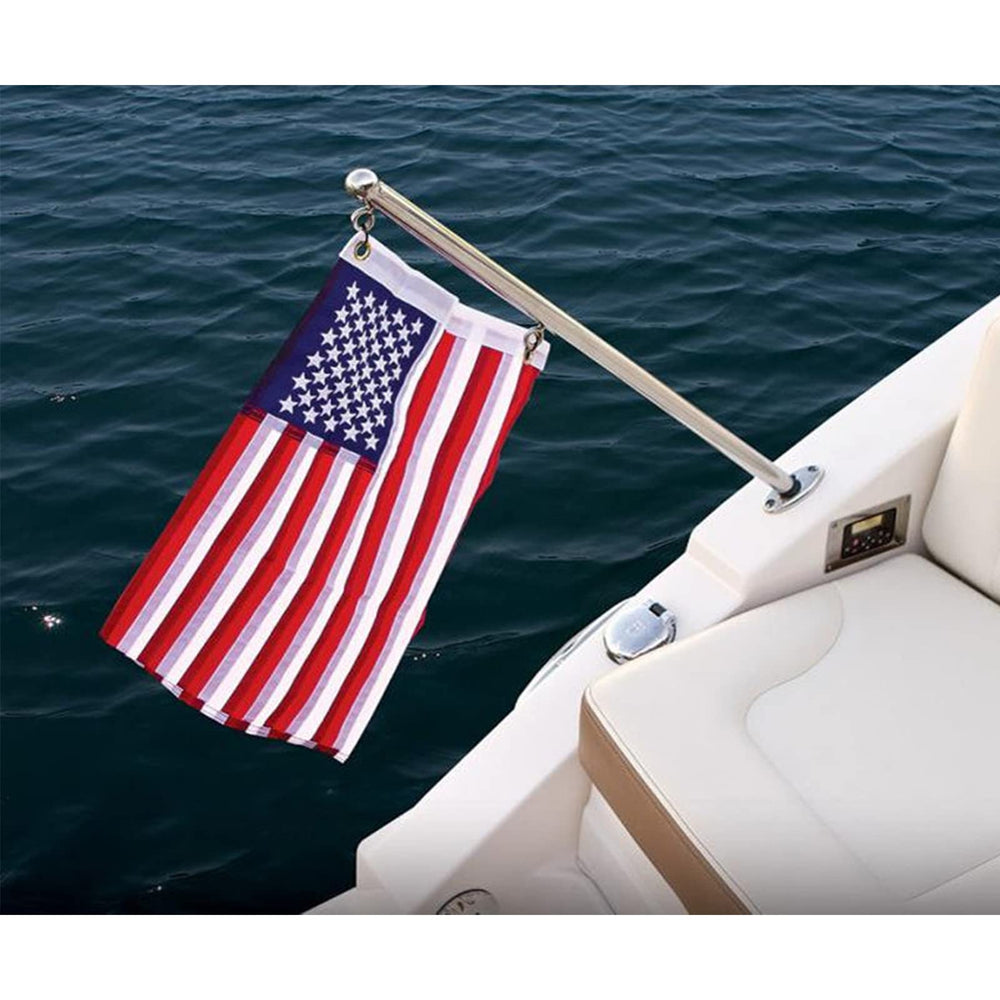 TOPFLAGS American Flag 12x18 inch hanging on a porch
