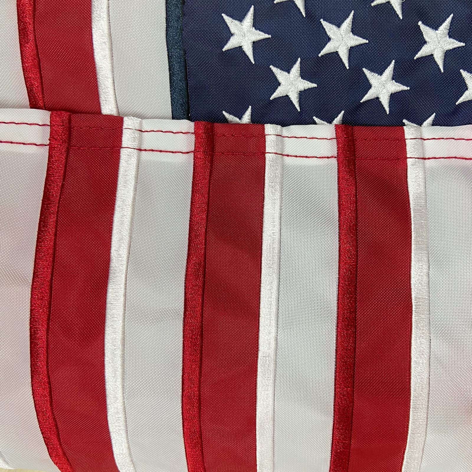 TOPFLAGS American Flag Garden Flag close-up of embroidered stars