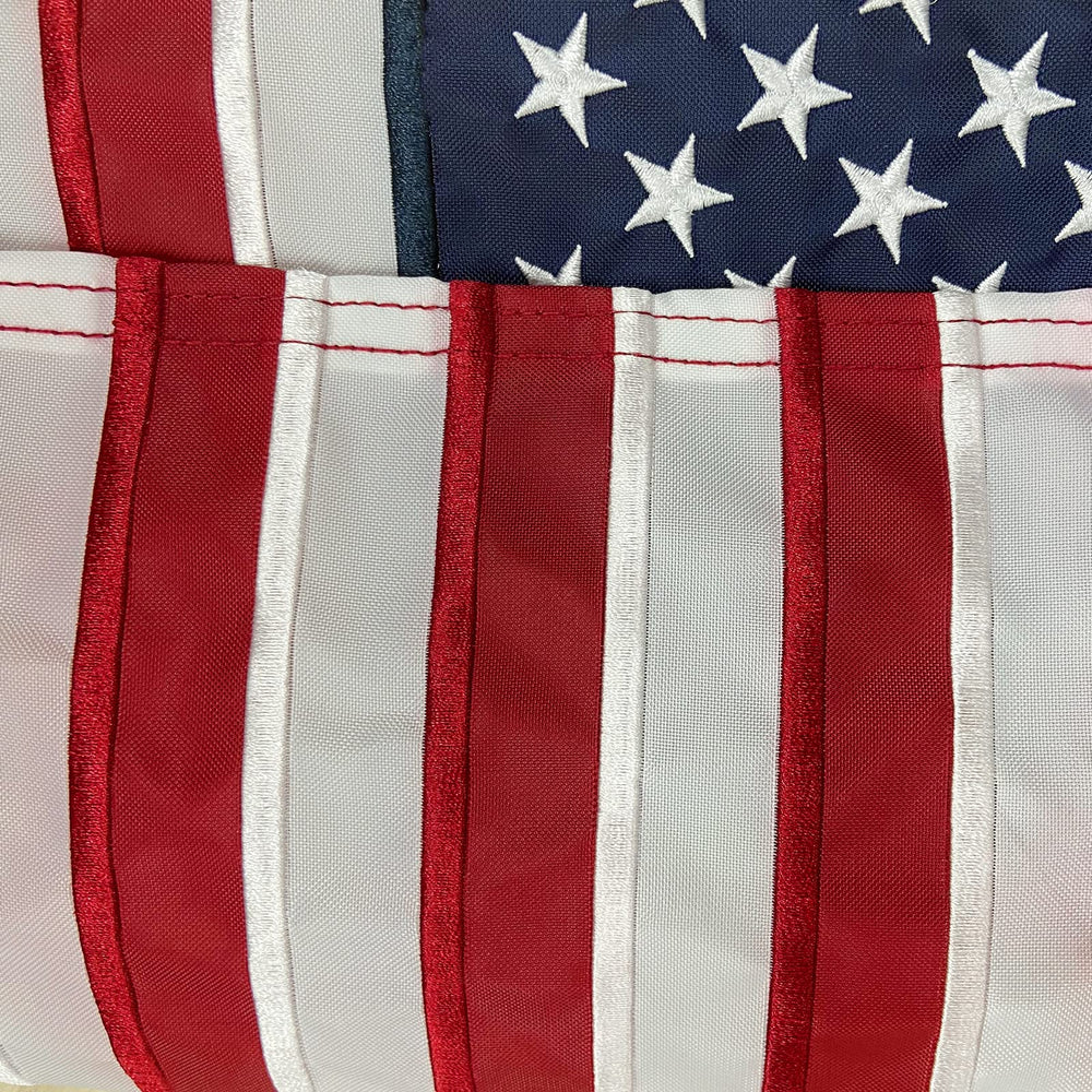 TOPFLAGS American Flag Garden Flag close-up of embroidered stars