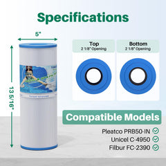 TOREAD C-4950 Spa Filter side view showing dimensions