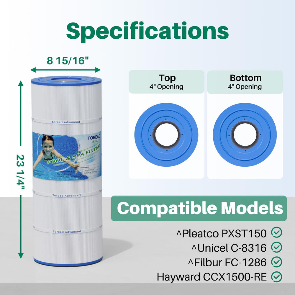 TOREAD PXST150 pool filter cartridge side view