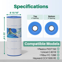 TOREAD PXST150 pool filter cartridge side view
