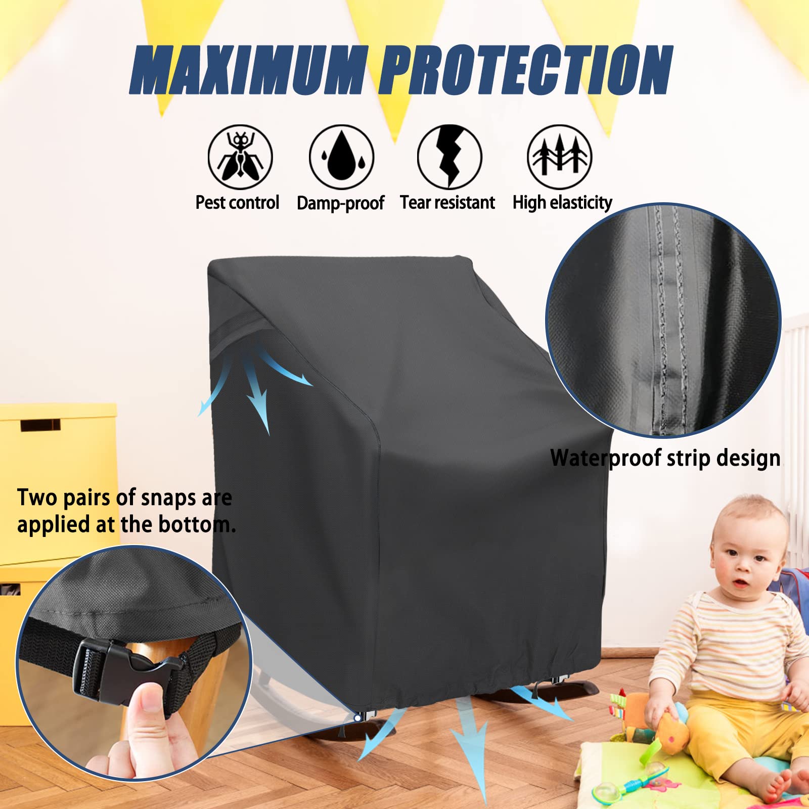 TORUTA Outdoor Rocking Chair Cover folded for compact storage