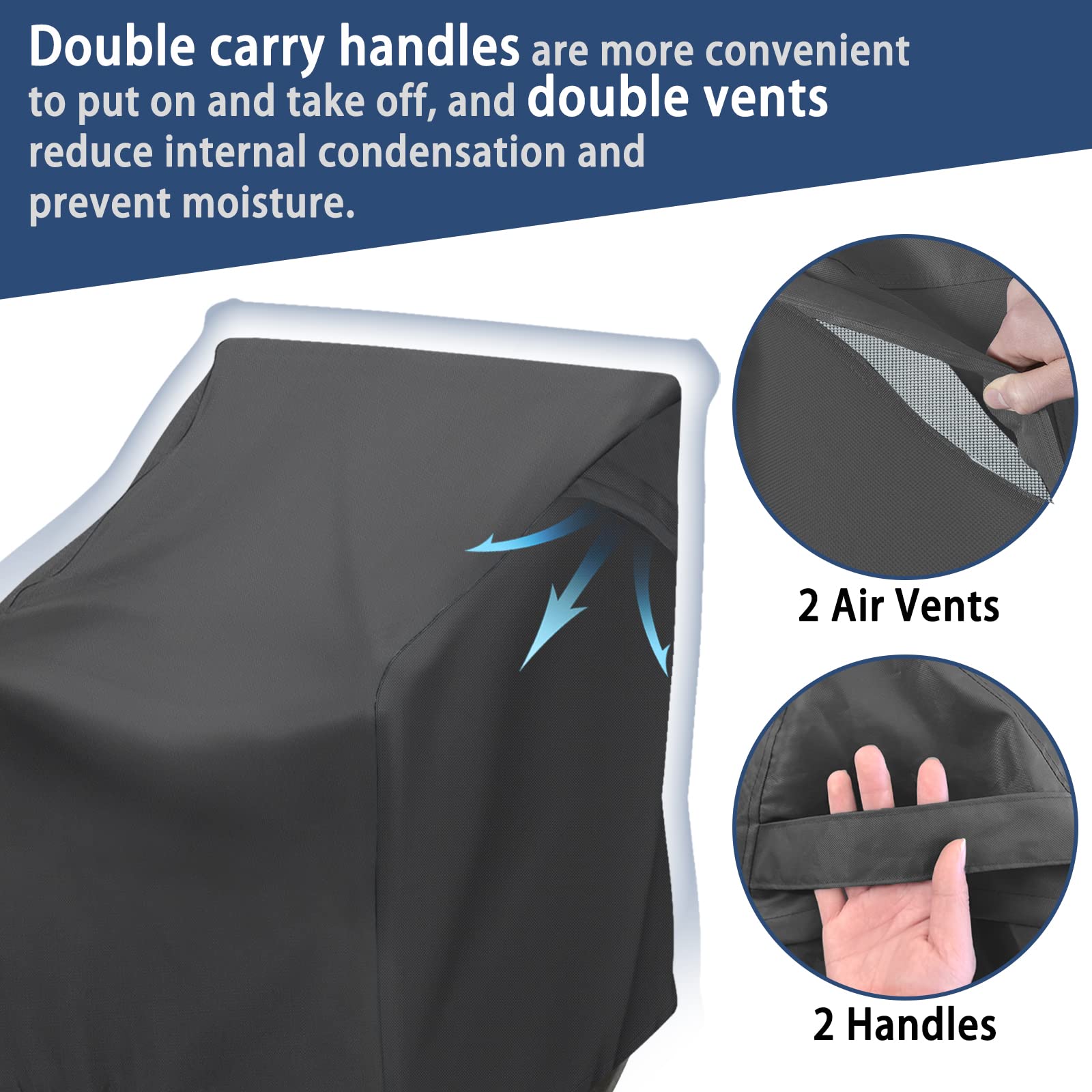 TORUTA Outdoor Rocking Chair Cover with air vents for airflow
