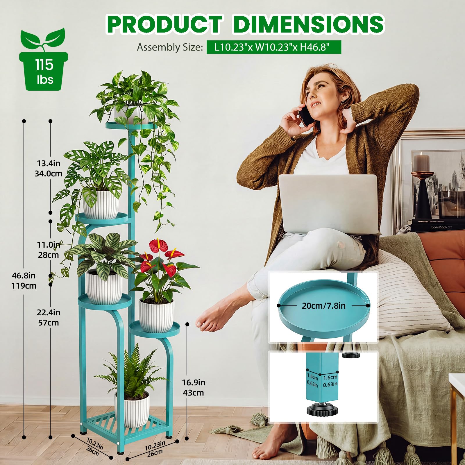 TOSKING 5-Tier Plant Stand in a garden setting