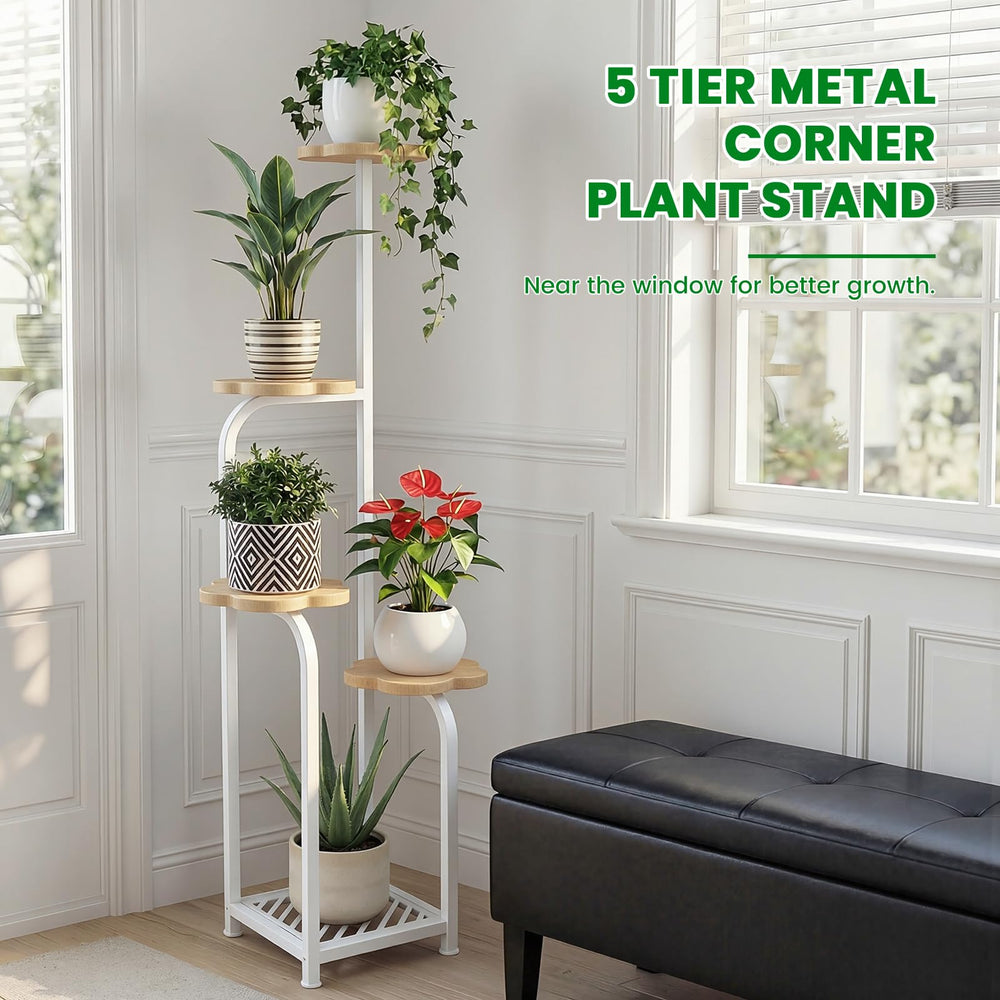 TOSKING plant stand in a bright living room setting