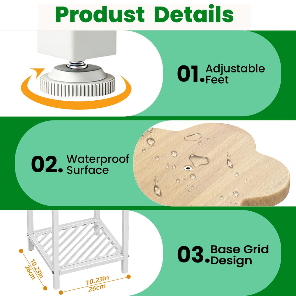 TOSKING plant stand in a covered outdoor area with plants