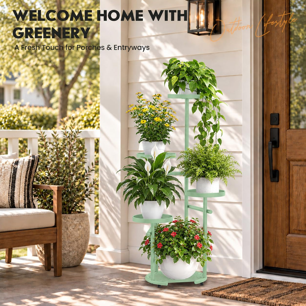 TOSKING plant stand outdoor setup with trailing plants