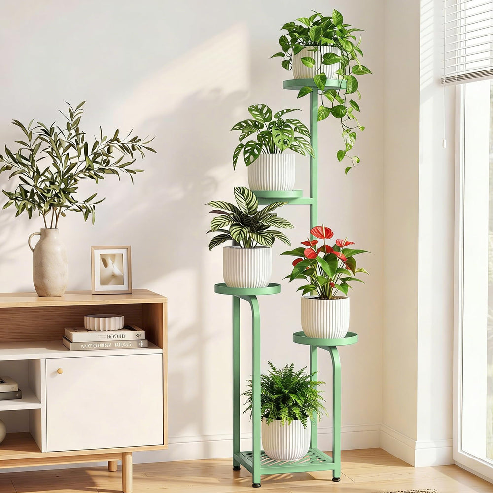 TOSKING plant stand showcasing staggered design with plants