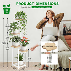 TOSKING plant stand with plants displayed on cloud-shaped shelves