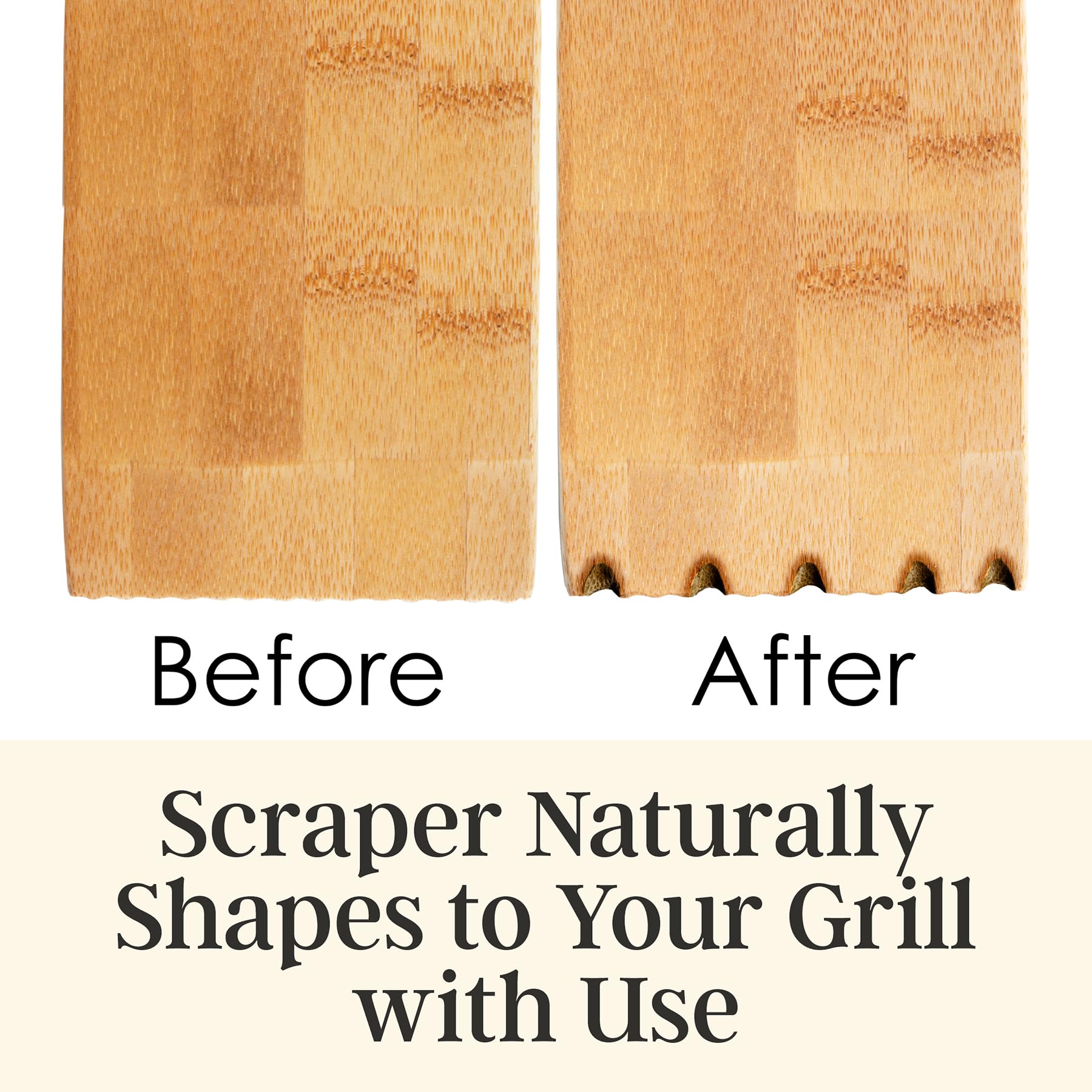 Totally Bamboo Grill Scraper with bottle opener in a grilling setting