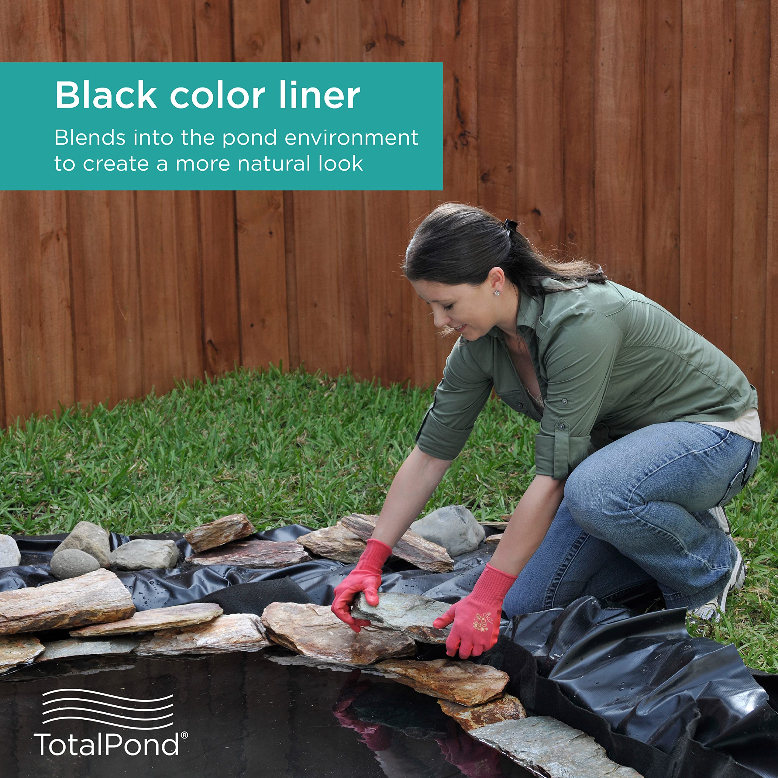 TotalPond Pond Liner showing installation process