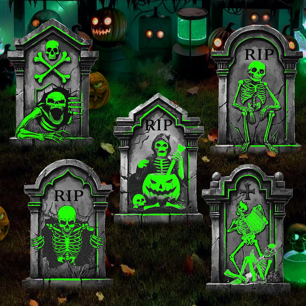 Toteao Halloween tombstones with stakes and poles included