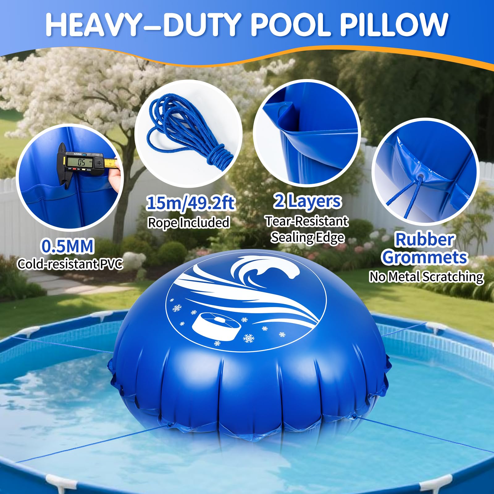 Totiro Pool Pillow with Boston valve close-up