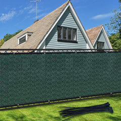 TOTU Privacy Screen Fence 4ft x 50ft green fabric front view