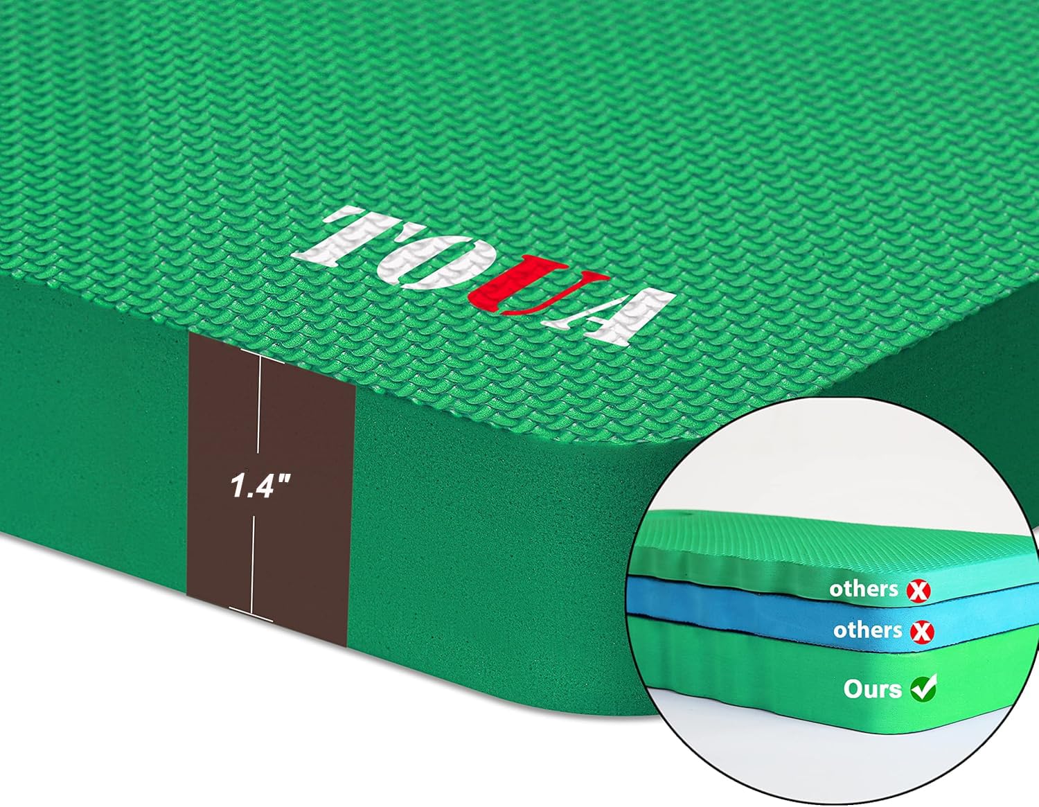 TOUA Extra Thick Kneeling Pad textured surface for grip