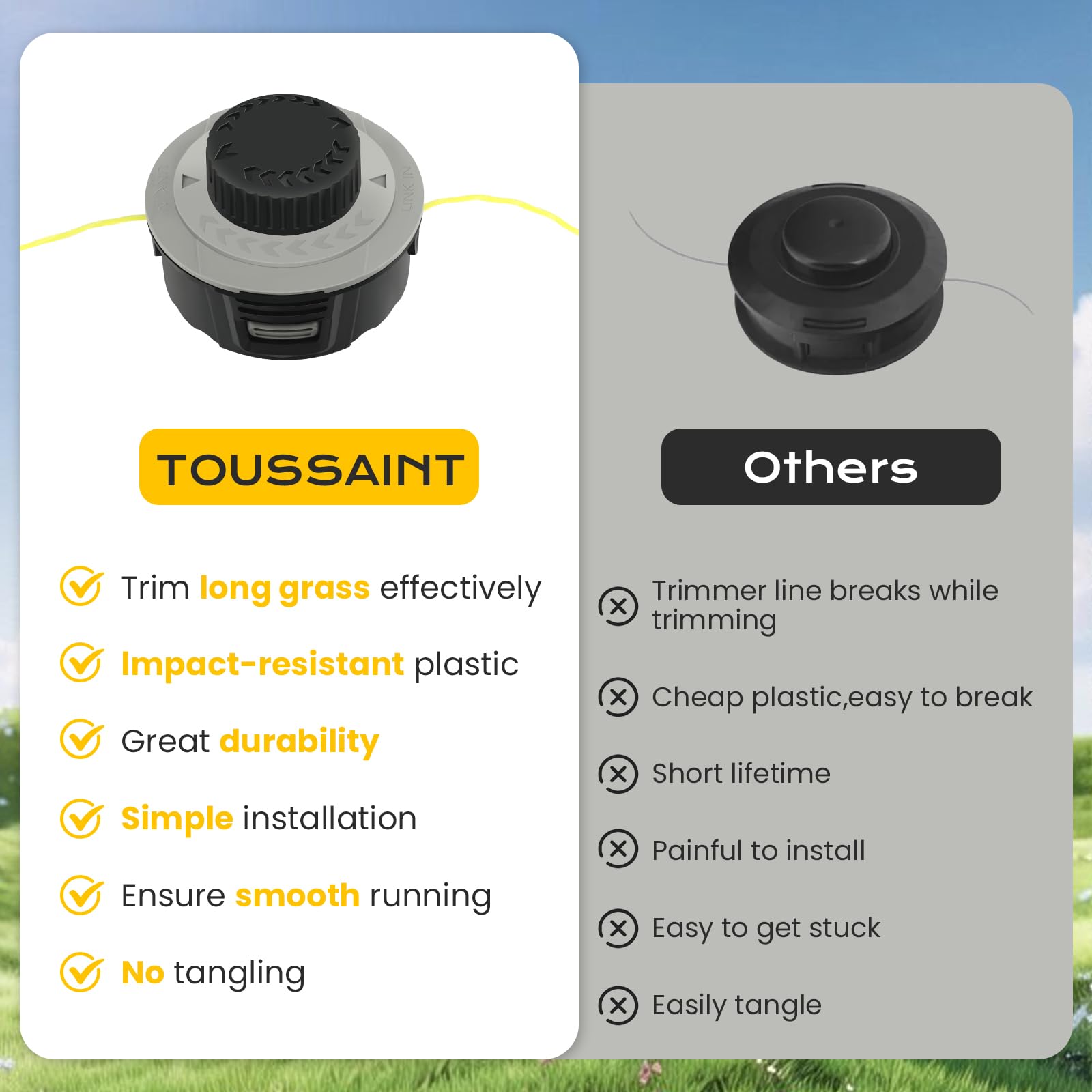 Toussaint Universal Weed Eater Head close-up of the trimmer line