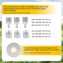 Toussaint Universal Weed Eater Head side view showing installation slots