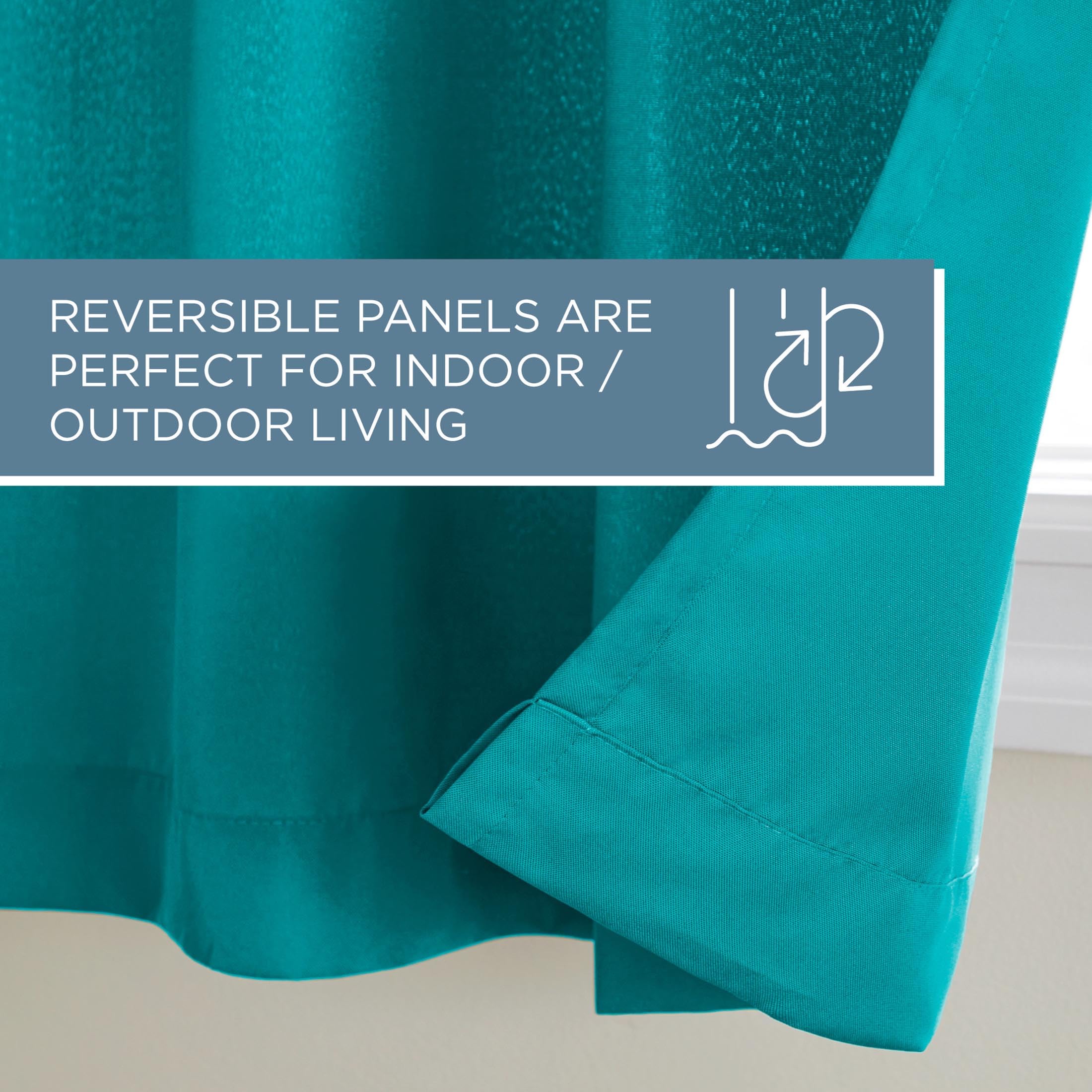 TOWN & COUNTRY BASICS Cabana Curtain Panel set in outdoor setting