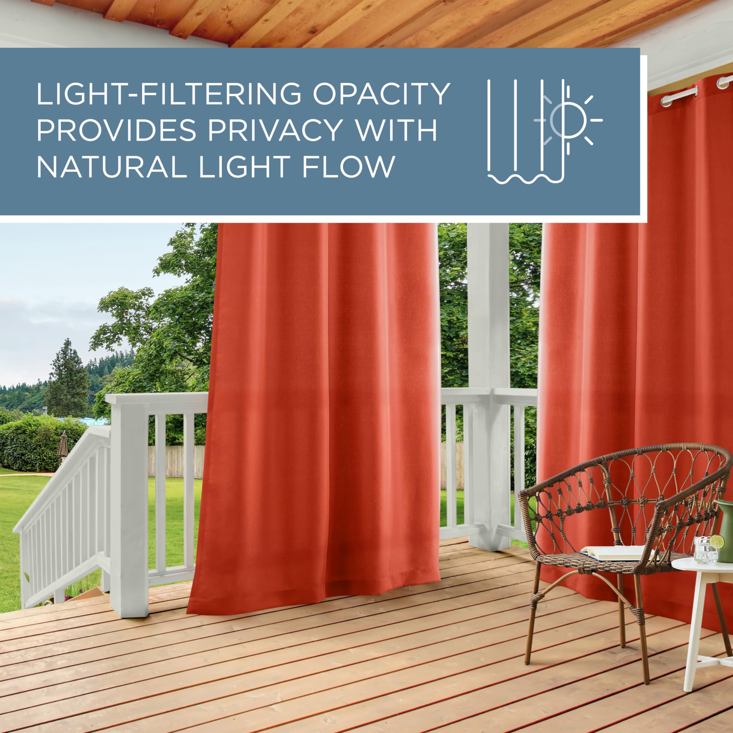 TOWN & COUNTRY BASICS Cabana curtains displayed in a stylish setting