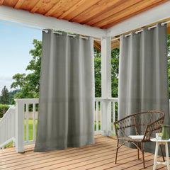 TOWN & COUNTRY BASICS Cabana Solid Heavyweight Curtain Panel front view, Medium Grey